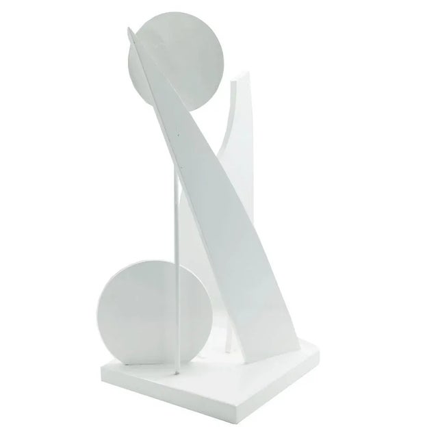 White Lacquered Wood Geometrc Sculpture, Italy, 1990s For Sale - Image 3 of 5