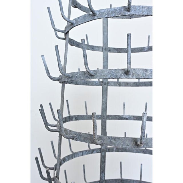 French 1920s Massive Zinc Bottle Drying Rack For Sale - Image 12 of 12