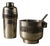 Vintage Art Deco Style Pewter Cocktail Shaker with Strainer Lid and Ice Bucket with Scoop, Set of 3 For Sale