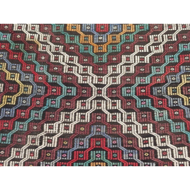 Textile 1960's Handmade Kilim Rug - 58" X 100" For Sale - Image 7 of 12