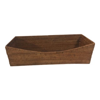 Vintage Rattan and Cane Basket For Sale