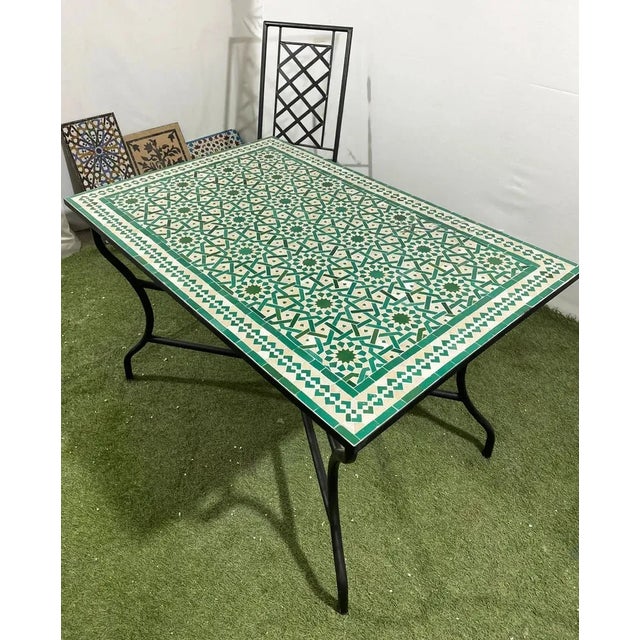 Moroccan mosaic tile handmade ceramic table is a unique piece geometric patterns Inspired by Andalusia Berber'. It'm...