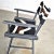 Vintage Modern Director’s Chair Folding Black Brown White Geometric Needlepoint For Sale - Image 9 of 13
