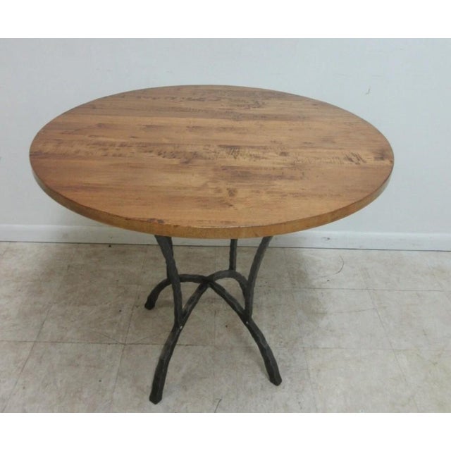 Brown 1990s Charleston Forge Hearthstone Wrought Iron Dinette Center Table Honey Suckle Maple For Sale - Image 8 of 9
