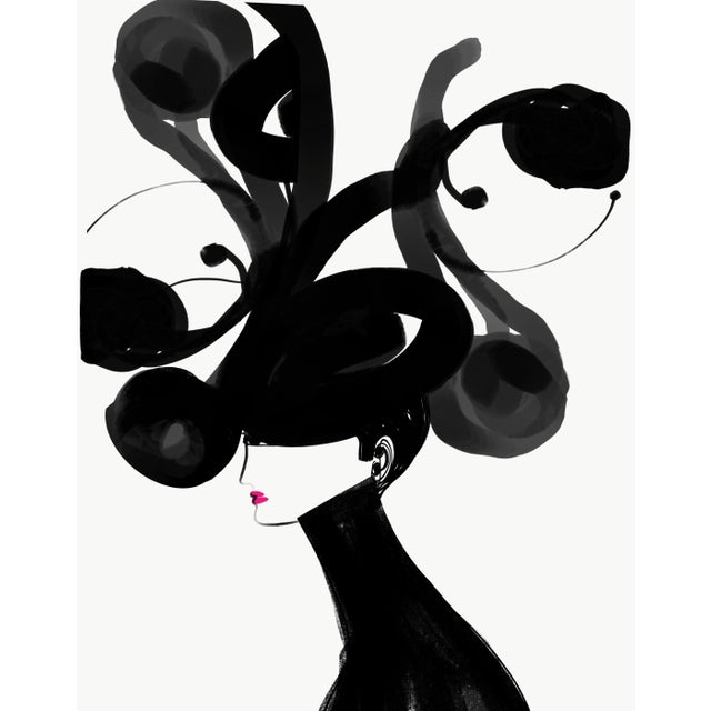 "Chapeau Millinery" Contemporary Original Fashion Portrait Print by Annie Naranian For Sale