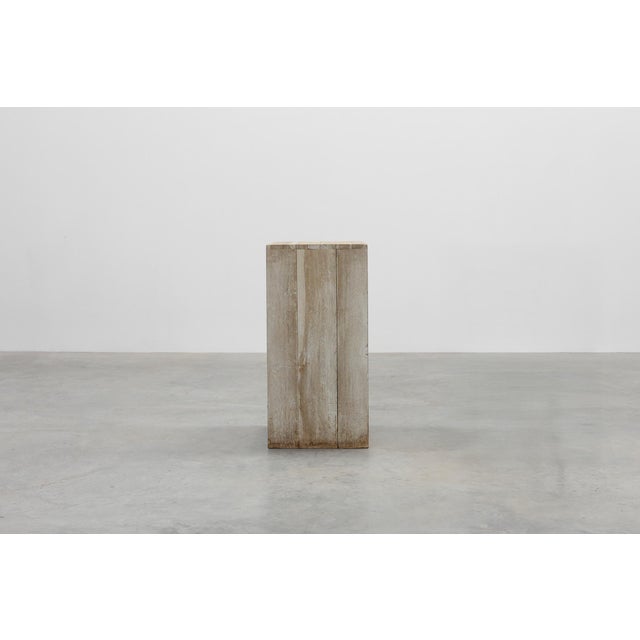 Mid-Century Modern Modern Oak Wood Pedestal, Belgium, 1990s For Sale - Image 3 of 11
