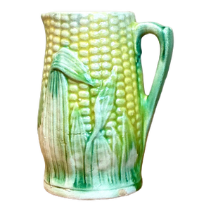 Vintage German Majolica Corn Cream Pitcher