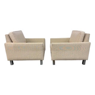 Vintage Milo Baughman Style Club Chairs - Set of 2 For Sale