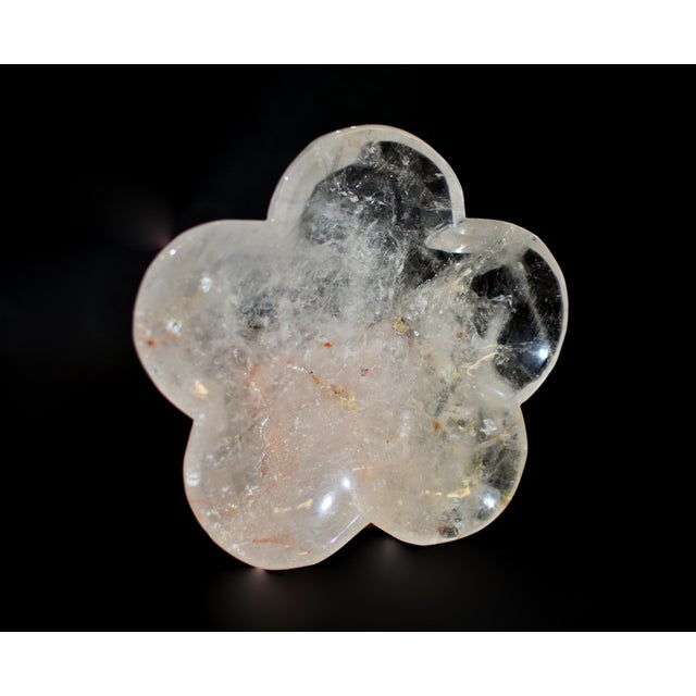Rock Crystal Peach Blossom Plate Japanese Artisan For Sale - Image 12 of 14