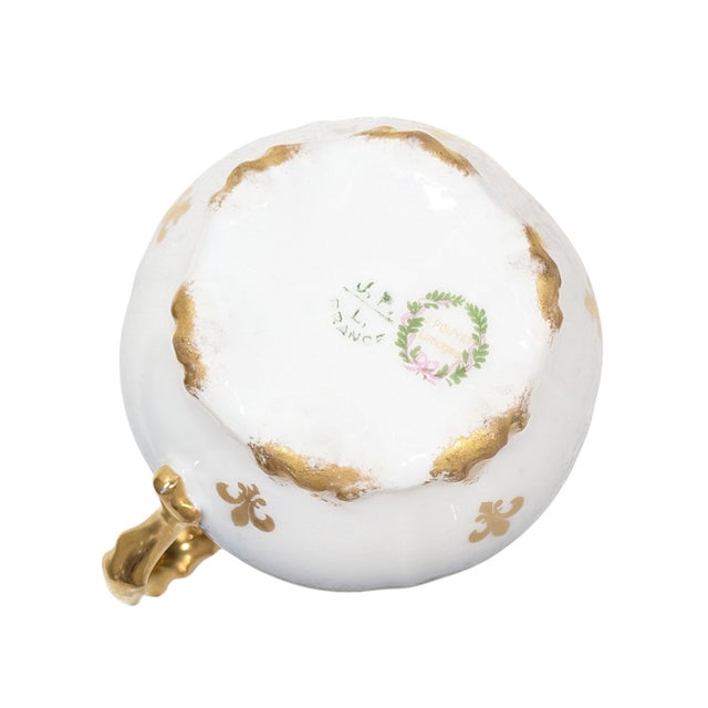 French Late 19th Century J. Pouyat Limoges Porcelain Fleur De Lis Royal Blue & Gold Gilt Creamer For Sale - Image 3 of 4