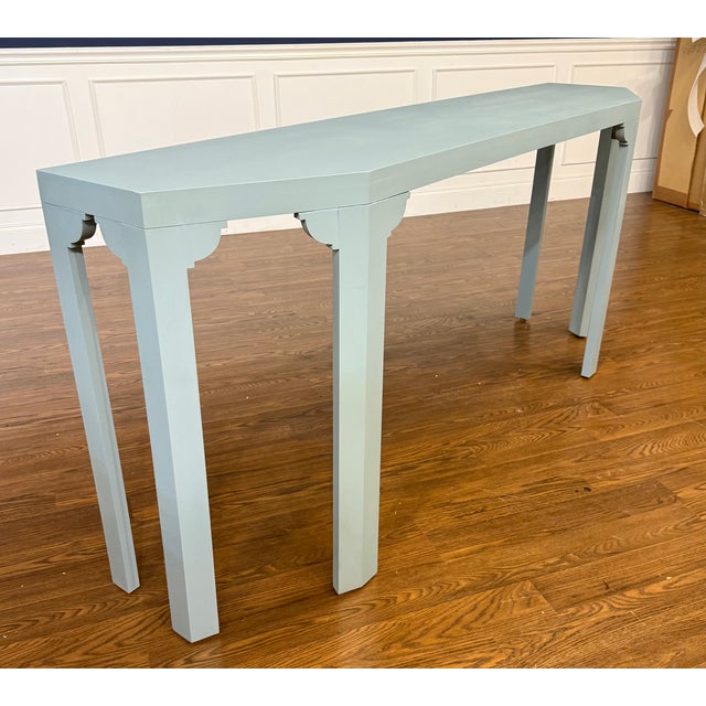 Contemporary Light Blue Console Table by Highland House For Sale - Image 9 of 13