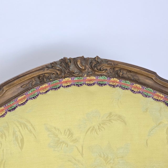 1950s French Louis XV Style Carved Fauteuil Arm Chairs For Sale - Image 4 of 10