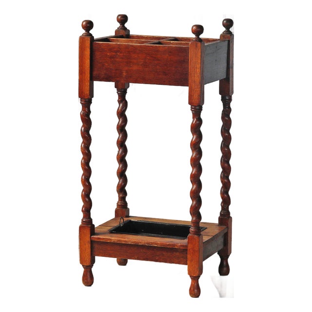 Antique Barley Twist Umbrella Stand For Sale
