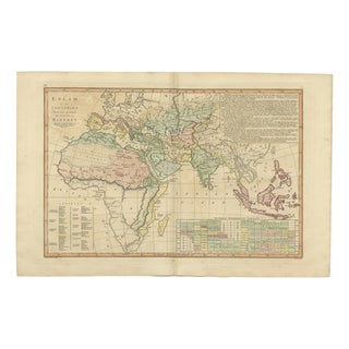 Islamic World Map with Africa, Middle East, India and the Indies from Wilkinson, 1817 For Sale