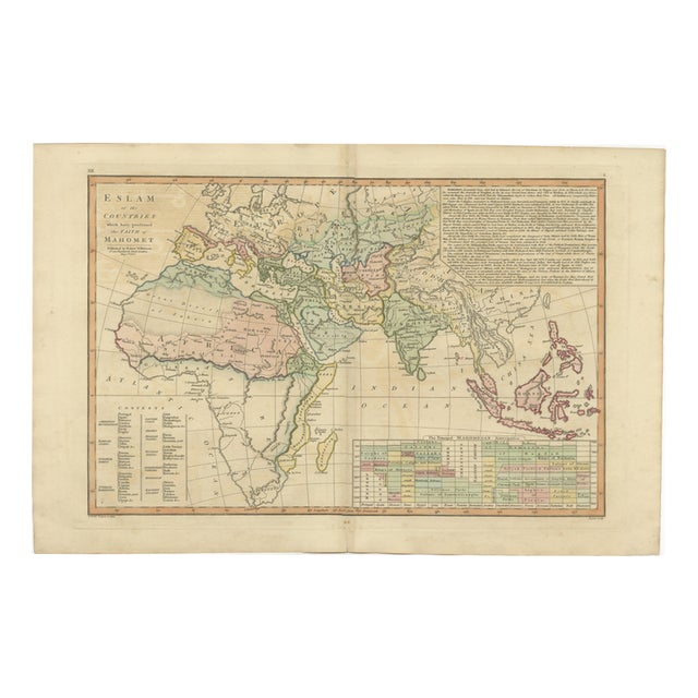 Islamic World Map with Africa, Middle East, India and the Indies from Wilkinson, 1817 For Sale
