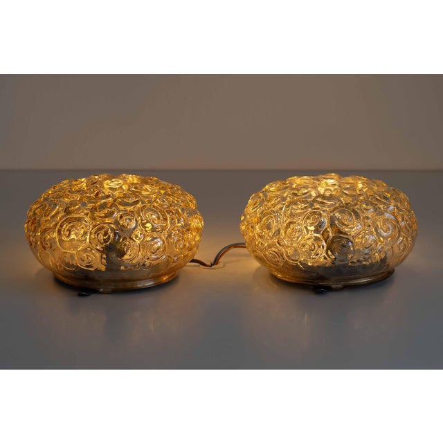 Vintage Bubble Glass Flush Mounts attributed to Helena Tynell, 1960s, Set of 2 For Sale - Image 4 of 15