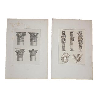 Antique 19th Century French Louis XIII Architectural Imperial Folio Size Lithographs - a Pair For Sale