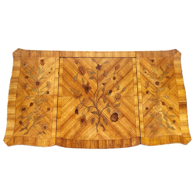 Antique French 19th C Louis XV Inlaid Tulipwood Poudre Vanity Lady Writing Desk For Sale - Image 17 of 18
