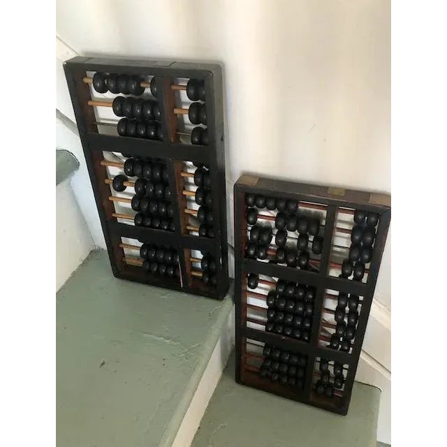 Two Vintage/Antique Abacus W/Brass Detail For Sale In New York - Image 6 of 11