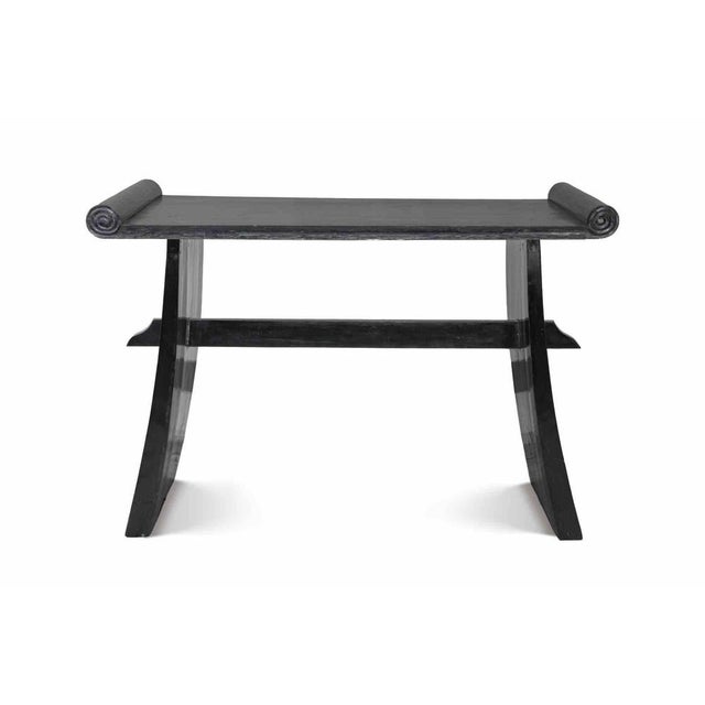 Art Deco Black Wooden Lacquered Table, Italy, 1940s For Sale - Image 4 of 8