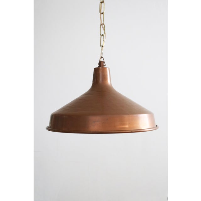 Mid-Century Modern Danish Brutalist Hand-Hammered Copper Pendant Lamp from ES Horn Aalestrup, 1960s For Sale - Image 3 of 9