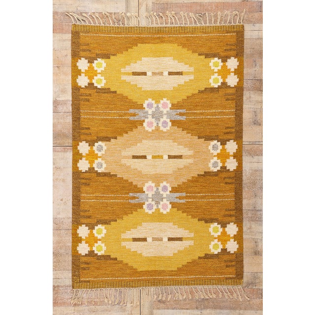 Ingegerd Silow Vintage Swedish Rollakan Rug, 04'06 X 06'10 For Sale - Image 11 of 11