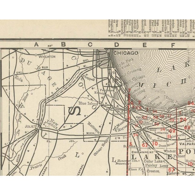 Antique Map of Indiana, The Hoosier State from Rand McNally, 1899 For Sale - Image 4 of 12