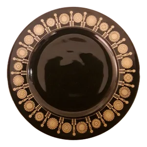 Vintage Black Glazed Porcelain with Gold-Colored Decor by Tapio Wirkkala for Rosenthal, 1970s