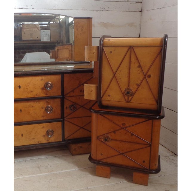 Osvaldo Borsani Art Deco Bedside Tables in the style of Osvaldo Borsani, 1940s, Set of 2 For Sale - Image 4 of 11
