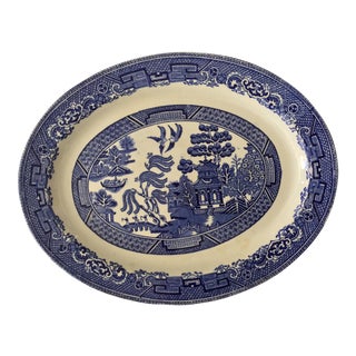 Vintage Woods Ware Willow Oval Platter For Sale