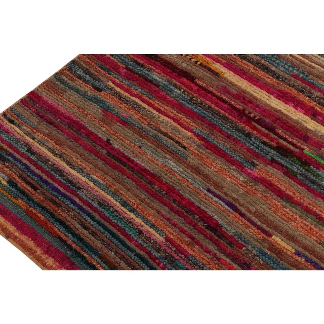 2010s Rug & Kilim’s Moroccan Style Rug in Pink With Polychromatic Stripes For Sale - Image 5 of 8