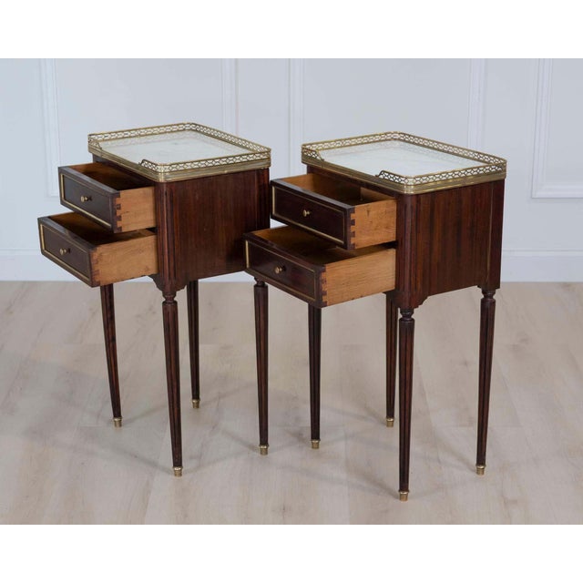 Pair of French 20th Century Louis XVI Style Bedside Tables For Sale - Image 12 of 12
