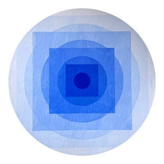 Contemporary Abstract Acrylic on Italian Poplar Board "9 (Ultramarine)" by Andy Harwood For Sale