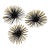 Set of Three Graduated, Starburst or Sea Urchins Wall Decor MCM For Sale