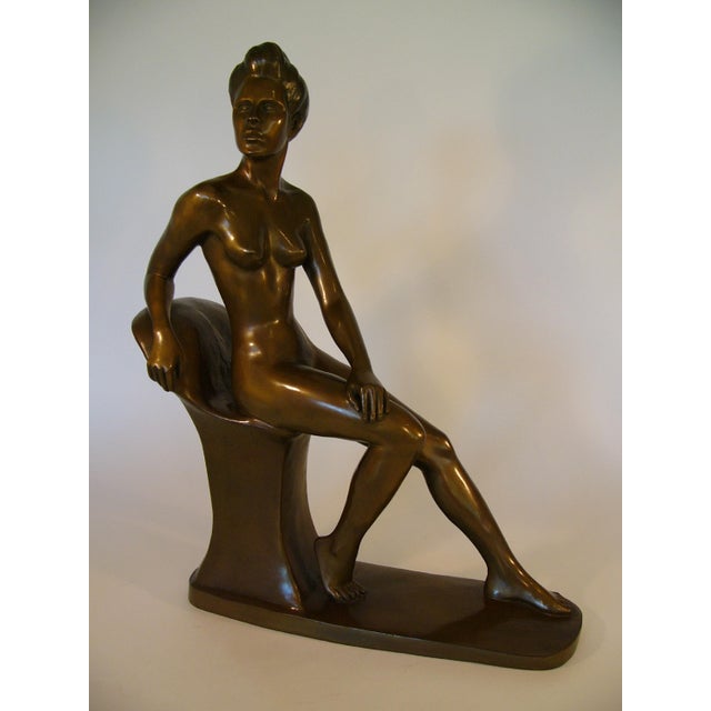 Realism Late 20th Century Bronze Sculpture "Daydreaming" For Sale - Image 3 of 7