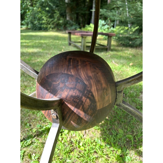 English Elm Steel Side Table For Sale - Image 4 of 4