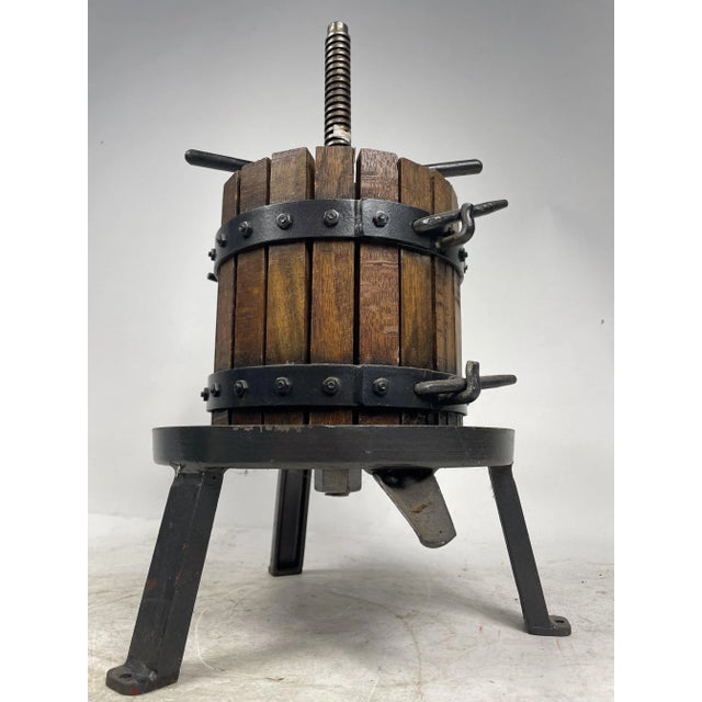 1950s Antique Manual Wine Press with Working Press, 1950s For Sale - Image 5 of 10