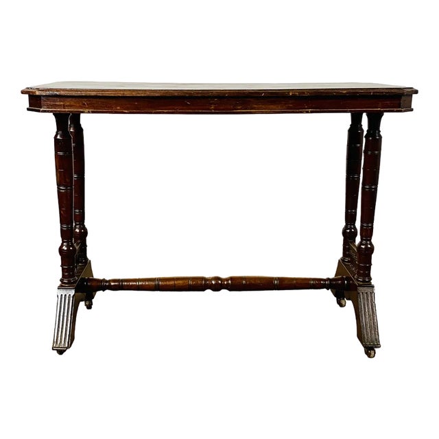 Antique English Console Table on Castors in Mahogany, 1800s Chairish