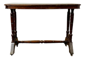 Antique English Console Table on Castors in Mahogany, 1800s