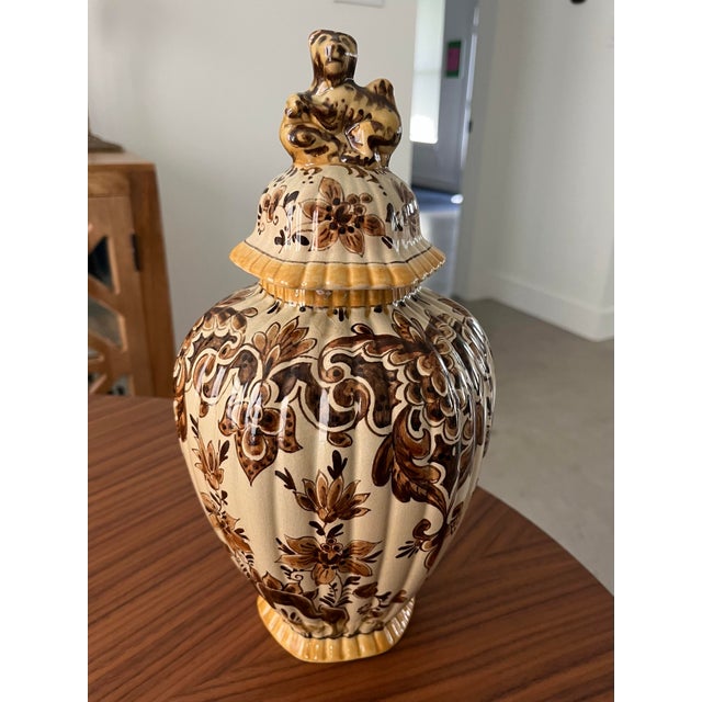 1940s Plateelbakkerij Zuid-Holland Gouda Lidded Vase For Sale - Image 9 of 12