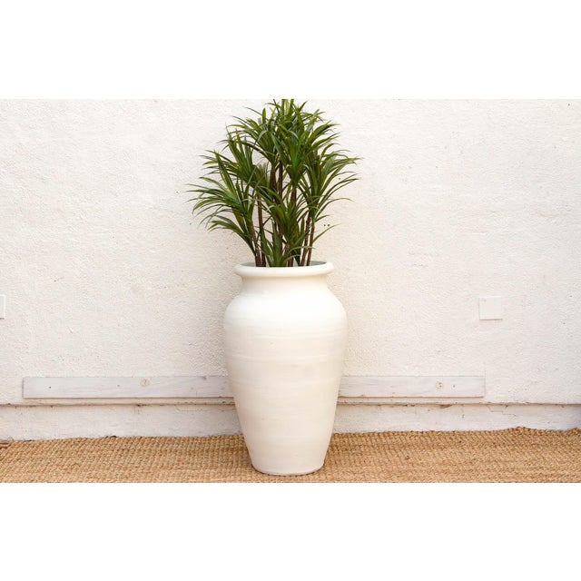 Ceramic Tall Aegean Hand-Painted Mediterranean Planter For Sale - Image 7 of 7