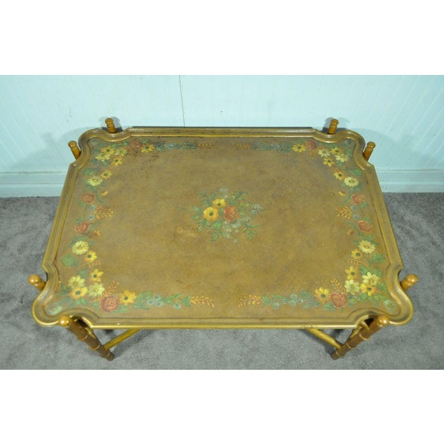 Vintage Baker Hollywood Regency Painted Faux Bamboo X Form ...