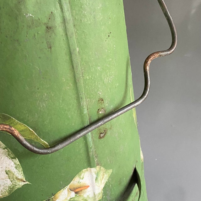 Vintage Hand Painted Calla Lily Folwers Fireplace Coal Scuttle Bucket, Cca 1930, 1920s For Sale - Image 10 of 18