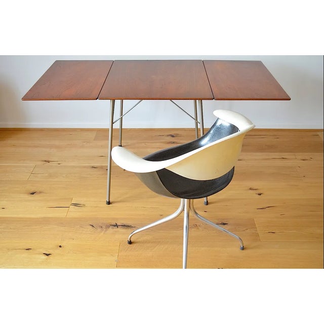 1950s Danish Foldable Model 3601 Teak Dining Table by Arne Jacobsen for Fritz Hansen, 1950s For Sale - Image 5 of 12