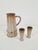 Cubist Studio Pottery Pitcher Vase & 2 cups, 1950s Unusual Cubist Studio pottery pitcher vase, and 2 cups. Mid 20th...