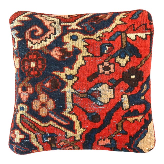 Pasargad Vintage Hand Knotted Farahan Rug Pillow For Sale