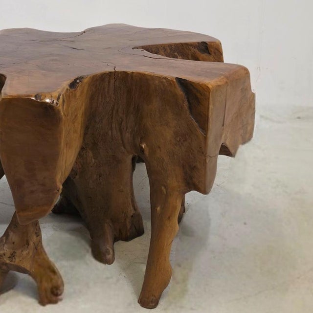 Vintage Heavy Teak Root Table, 1970s, in Very Good conditions. Designed 1970 to 1979