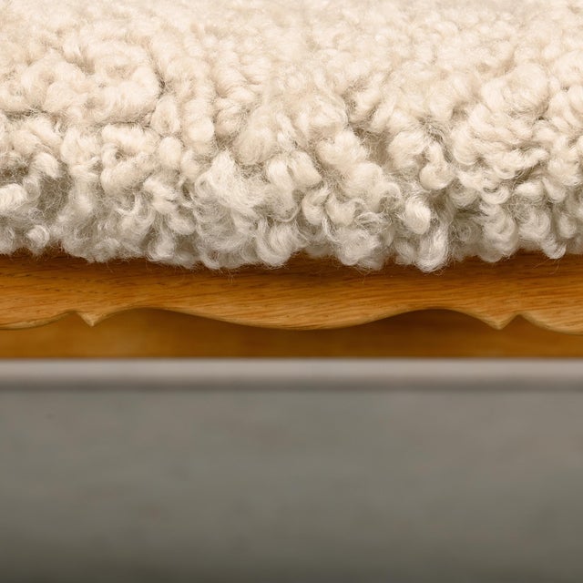 Brutalist Dining Chairs in Oak and Sheepskin from Henning Kjærnulf, Denmark, 1960s, Set of 8 For Sale - Image 18 of 18