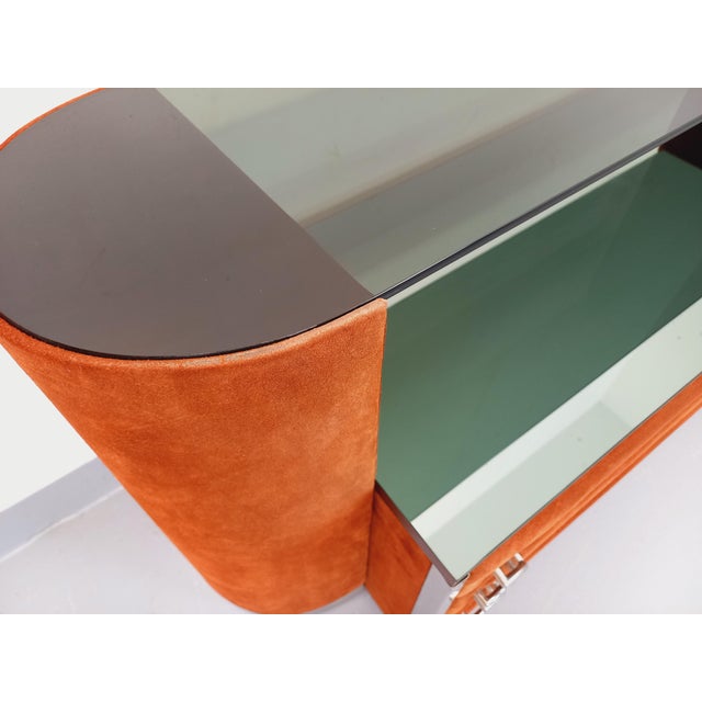 Vintage Italian Dressing Table in Suede Velvet, 1970s For Sale - Image 18 of 18
