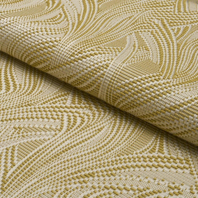 2020s Schumacher Quilted Waves Indoor/Outdoor Fabric In Chartreuse For Sale - Image 5 of 6
